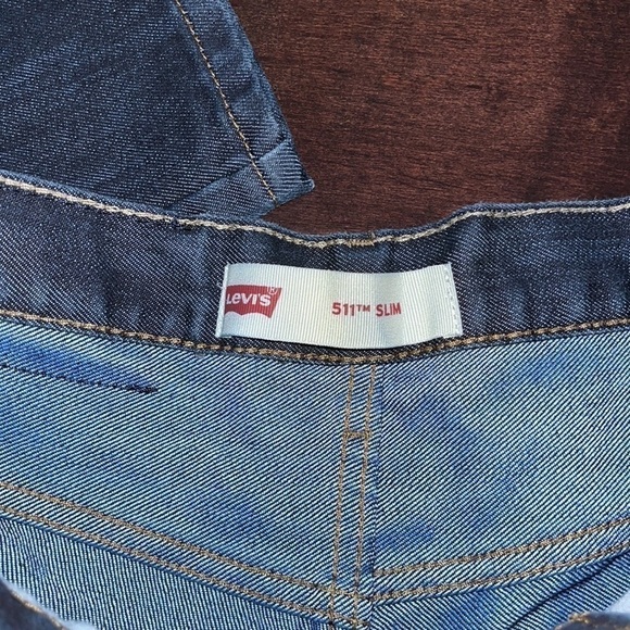 LEVIS 511 slim boys denim jeans size 16 reg (28X28) blue dark wash straight leg - Picture 3 of 7